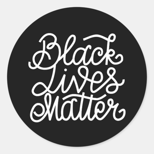 Black Lives Matter Ronde Sticker (Voorkant)