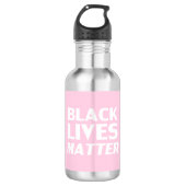 Black Lives Matter roze wit moderne typografie Waterfles (Voorkant)