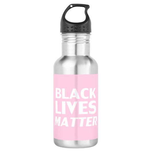 Black Lives Matter roze wit moderne typografie Waterfles (Voorkant)