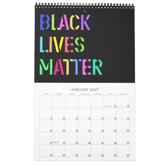Black Lives Matter Stencil 01 Editable Kalender (Jan 2027)