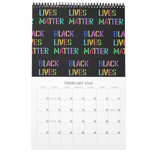 Black Lives Matter Stencil 01 Editable Kalender (Feb 2026)