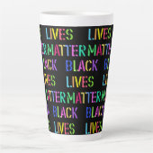 Black Lives Matter Stencil 01 Editable Latte Mok (Voorkant)