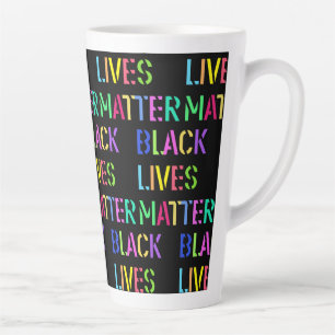 Black Lives Matter Stencil 01 Editable Latte Mok