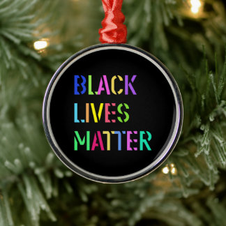 Black Lives Matter Stencil 01 Multi Styles Metalen Ornament