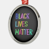 Black Lives Matter Stencil 01 Multi Styles Metalen Ornament (Links)