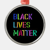 Black Lives Matter Stencil 01 Multi Styles Metalen Ornament (Voorkant)