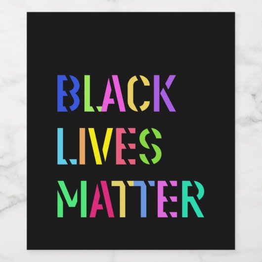 Black Lives Matter Stencil 01 Multiple Styles Wijn Etiket (Enkel label)