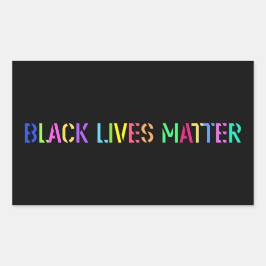 Black Lives Matter Stencil 02 opvallend meerstijl Rechthoekige Sticker (Voorkant)