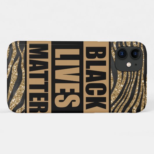 Black Lives Matter Tiger Stripe iPhone/iPad case (Achterkant (horizontaal))