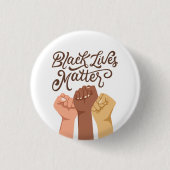 Black Lives Matter - Unity Ronde Button 3,2 Cm (Voorkant)