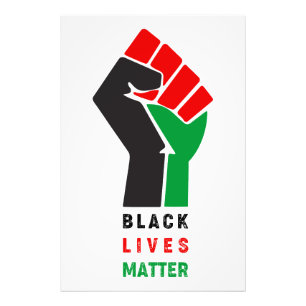 Black Lives Matter verhoogd eerste symbool Afrikaa Foto Afdruk