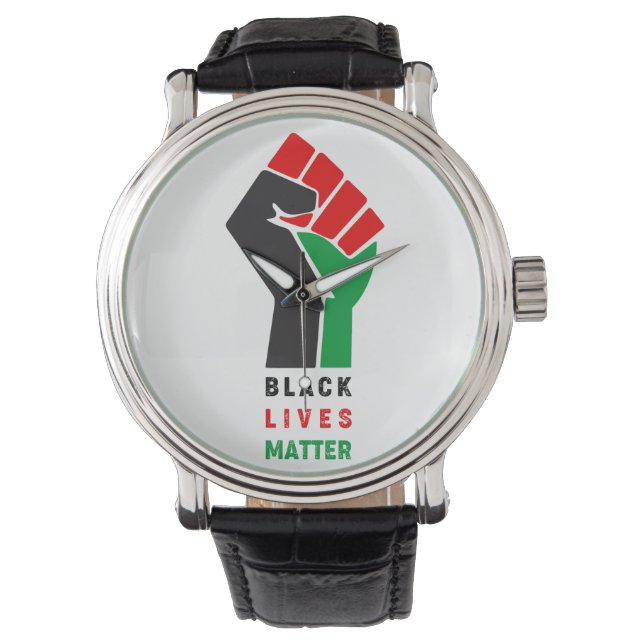 Black Lives Matter verhoogd eerste symbool Afrikaa Horloge (Voorkant)