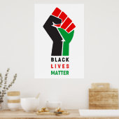 Black Lives Matter verhoogd eerste symbool Afrikaa Poster (Keuken)