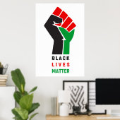 Black Lives Matter verhoogd eerste symbool Afrikaa Poster (Thuiskantoor)