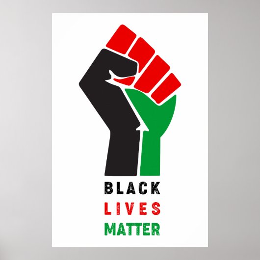 Black Lives Matter verhoogd eerste symbool Afrikaa Poster (Voorkant)