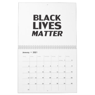 Black Lives Matter White black moderne typografie Kalender