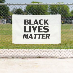 Black Lives Matter White black moderne typografie Spandoek