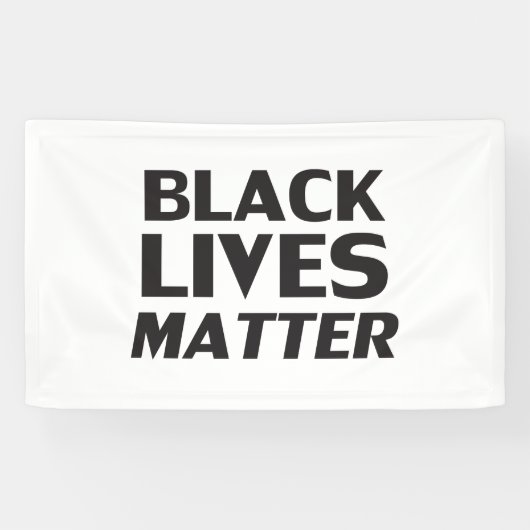 Black Lives Matter White black moderne typografie Spandoek (Horizontaal)