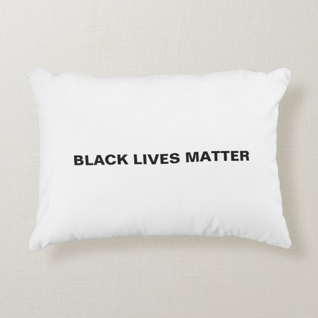 Black Lives Matter wit en zwarte tekst minimalisti Accent Kussen (Voorkant)