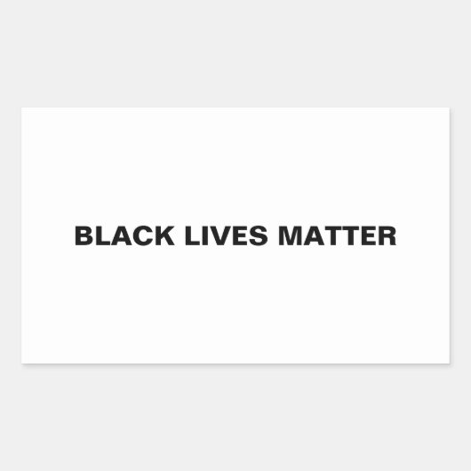 Black Lives Matter wit zwart tekst minimalistisch Rechthoekige Sticker (Voorkant)