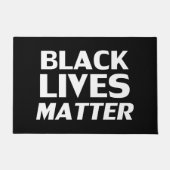 Black Lives Matter wit zwart typografie patroon Deurmat (Voorkant)