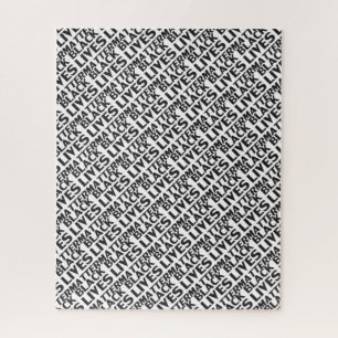 Black Lives Matter wit zwart typografie patroon Legpuzzel