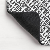 Black Lives Matter wit zwart typografie patroon Muismat (Hoek)