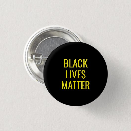 Black Lives Matter Yellow Typography round Ronde Button 3,2 Cm (Voorkant /achterkant)