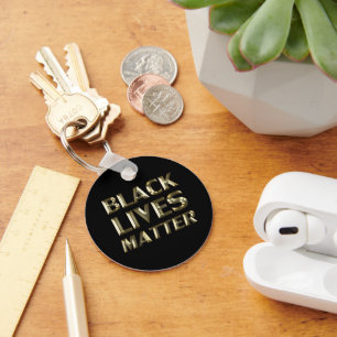 Black Lives Matter zwart goud moderne typografie Sleutelhanger