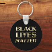 Black Lives Matter zwart goud moderne typografie Sleutelhanger (Voorkant)