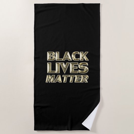 Black Lives Matter zwart goud moderne typografie Strandlaken (Voorkant)