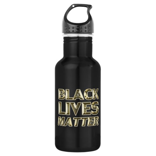 Black Lives Matter zwart goud moderne typografie Waterfles (Voorkant)