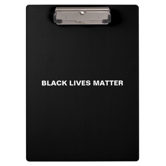 Black Lives Matter zwart-wit tekst minimalistisch Klembord (Voorkant)