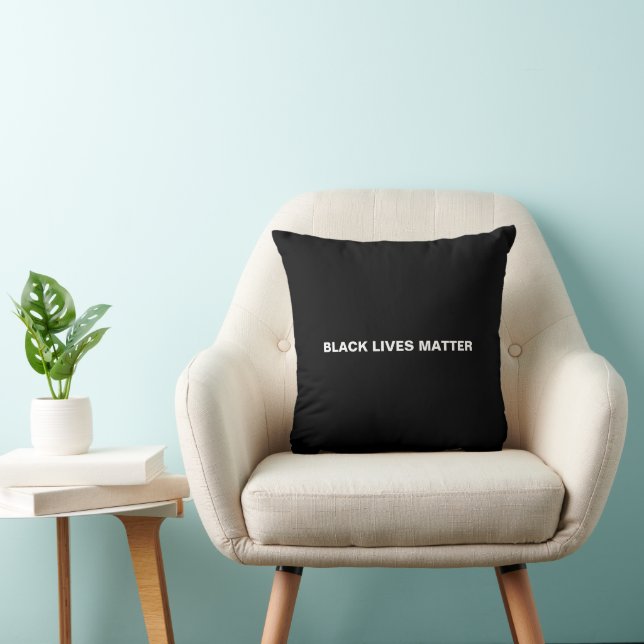 Black Lives Matter zwart wit tekst minimalistisch Kussen (Stoel)