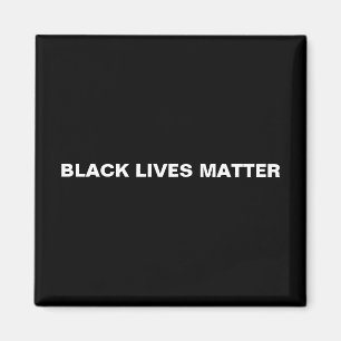 Black Lives Matter zwart wit tekst minimalistisch Magneet