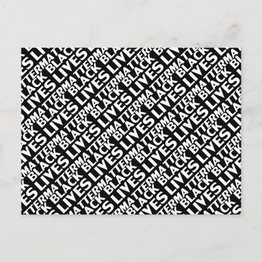 Black Lives Matter zwart wit typografiepatroon Briefkaart (Voorkant)
