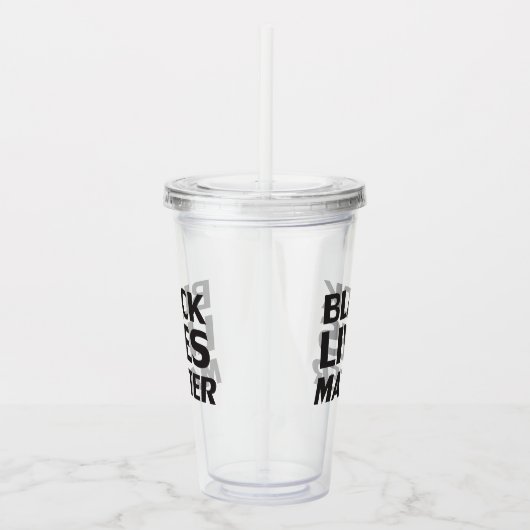 "Black Lives Matter" zwarte letters duidelijk Acryl Drinkbeker (Rechts)