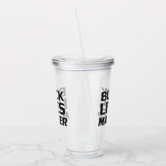 "Black Lives Matter" zwarte letters duidelijk Acryl Drinkbeker (Links)