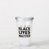"Black Lives Matter" zwarte letters duidelijk Acryl Drinkbeker (Achterkant)
