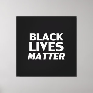 Black Lives Matter zwarte witte moderne typografie Canvas Afdruk