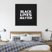 Black Lives Matter zwarte witte moderne typografie Canvas Afdruk (Insitu (Slaapkamer))