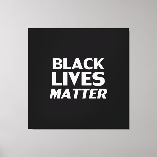 Black Lives Matter zwarte witte moderne typografie Canvas Afdruk (Voorkant)