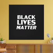 Black Lives Matter zwarte witte moderne typografie Canvas Afdruk (Insitu (Woonkamer))