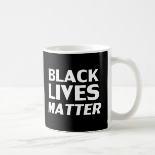 Black Lives Matter zwarte witte moderne typografie Koffiemok