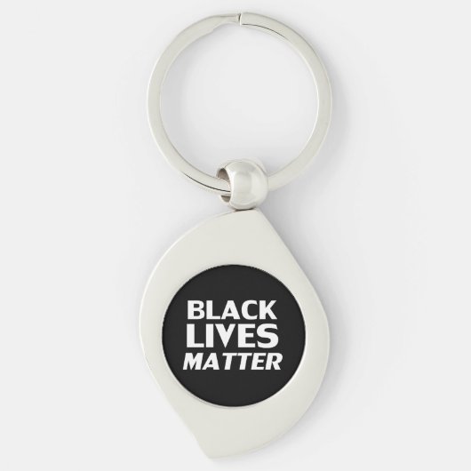 Black Lives Matter zwarte witte moderne typografie Sleutelhanger (Voorkant)