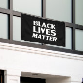 Black Lives Matter zwarte witte moderne typografie Spandoek (Buitenkant Gebouw)