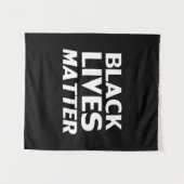 Black Lives Matter zwarte witte moderne typografie Wandkleed (Voorkant (horizontaal))