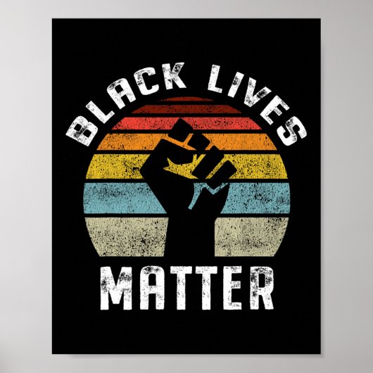 Black Lives Probleem Retro  Poster (Voorkant)