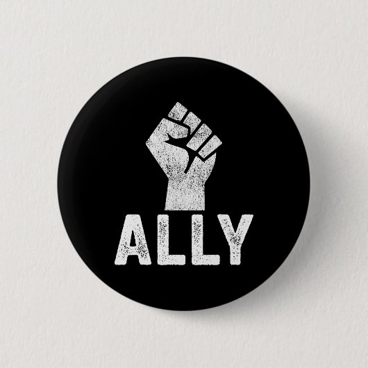 Black Lives Problem Ally Eerste BLM-ondersteuning Ronde Button 5,7 Cm (Voorkant)