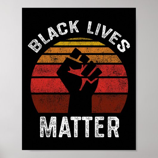 Black Lives Problem BLM Retro Mannen Vrouwen Kinde Poster (Voorkant)